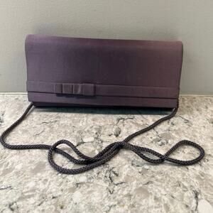 Vintage Valerie Stevens Cocktail Crossbody / Clutch Purse Purple Satin JL